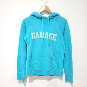 y2k vintage Garage hoodie teal turquoise size xs